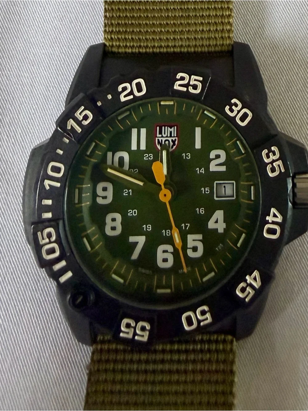 Luminox Men’s Green Tactical Field Watch with Olive Nylon Strap